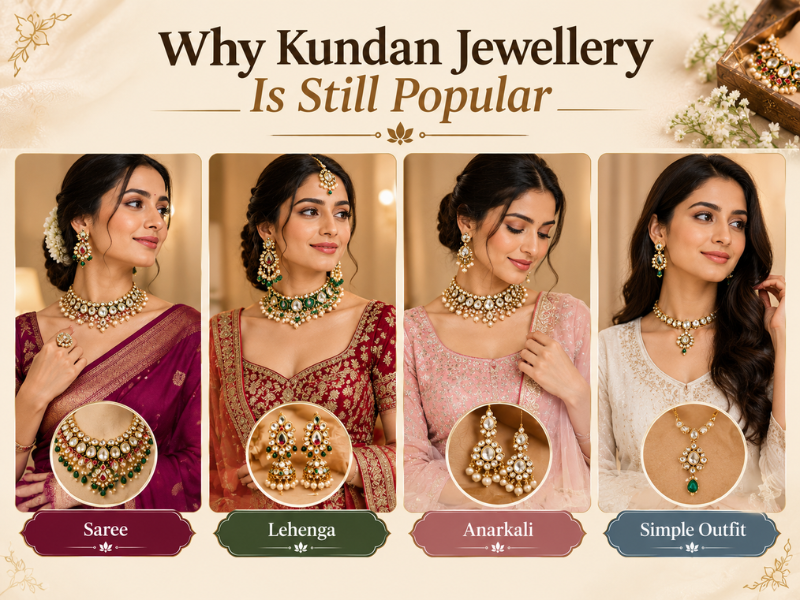 Jewellery still popular with saree, Lehenga, Anarkali, Simple Outfit