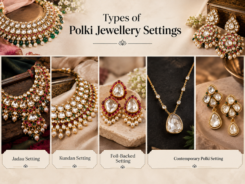 Many types of polki jewellery