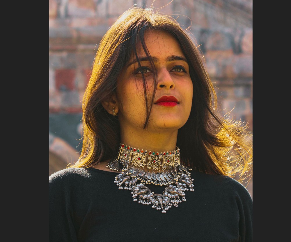 oxidised multicolour choker