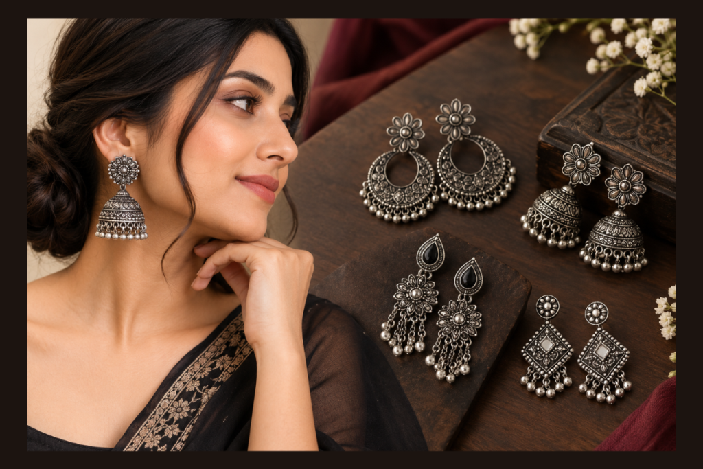 Oxidised Earrings for women