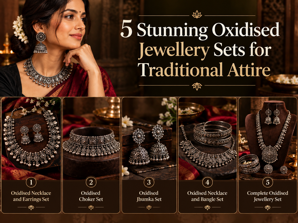 The multiple collection for our brand Like Earring set with necklace, choker set, Jhumka, Bangle, Oxidised Jewellery sets.