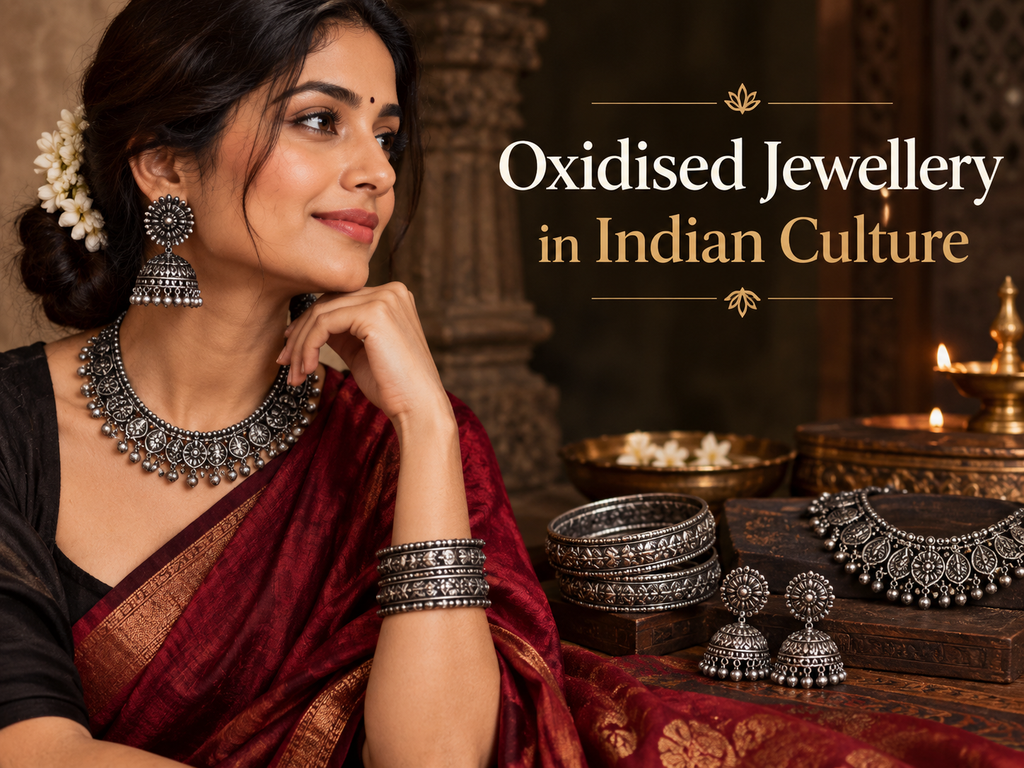 The Oxidised Jewellery is Inspired by Indian culture and creating a contemporary look.