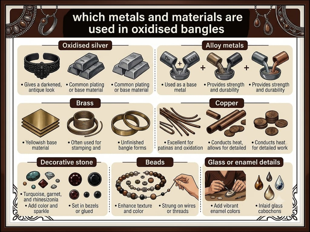 The exact material depends on the design, manufacturing process, and price range.