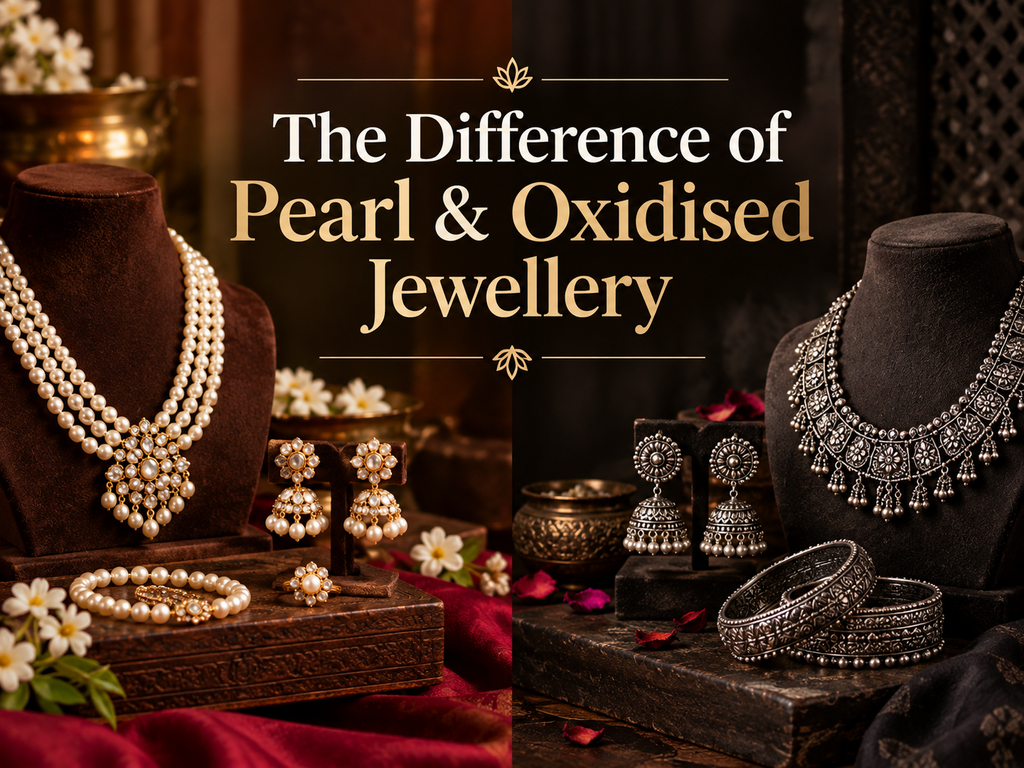 The two types are Jewellery both are different Because Pearl Jewellery wear party and Oxidised Jewellery for festival or occasion.
